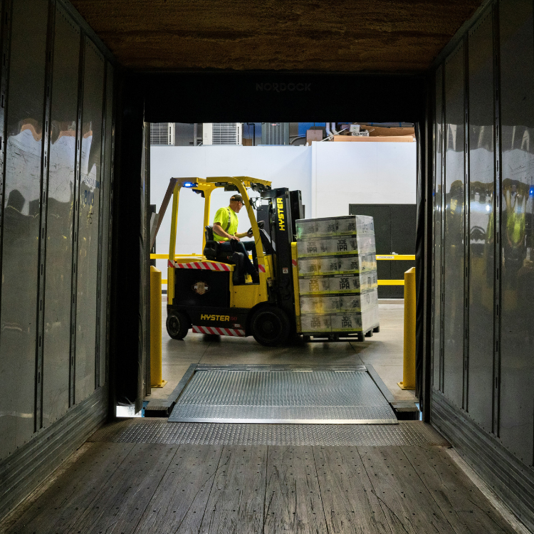 Logistics depot and truck loading